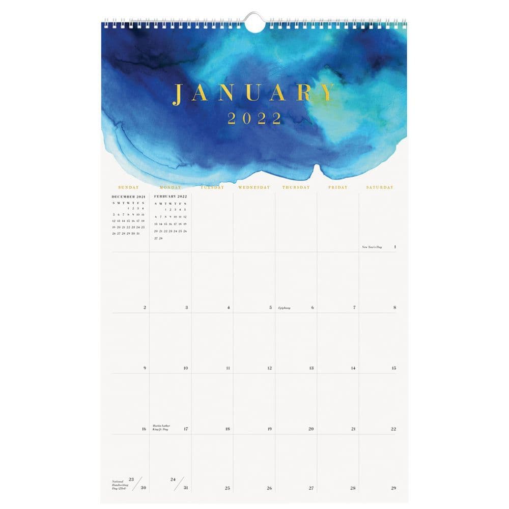Tall Watercolor 2022 Wall Calendar