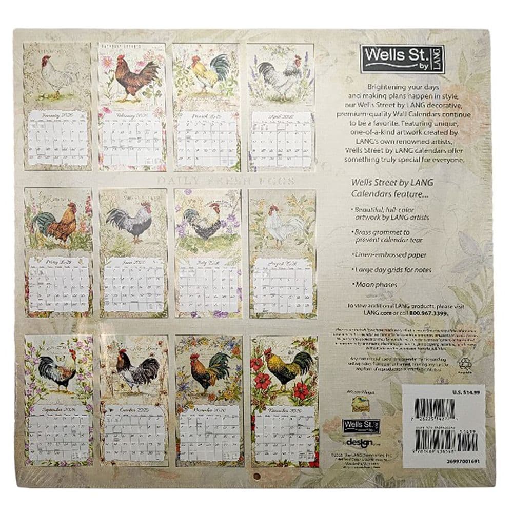 Roosters 2026 Wall Calendar by Susan Winget First Alternate Image