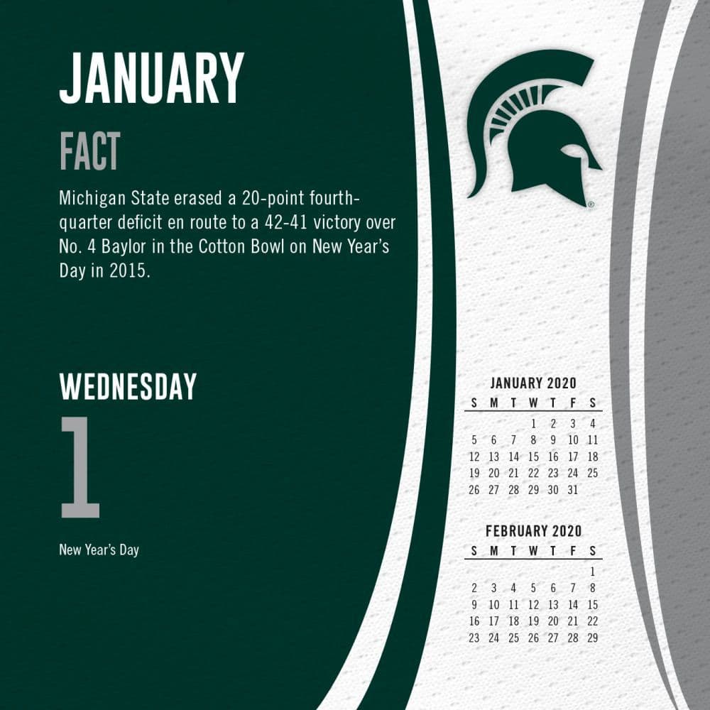 Michigan State Spartans Desk Calendar