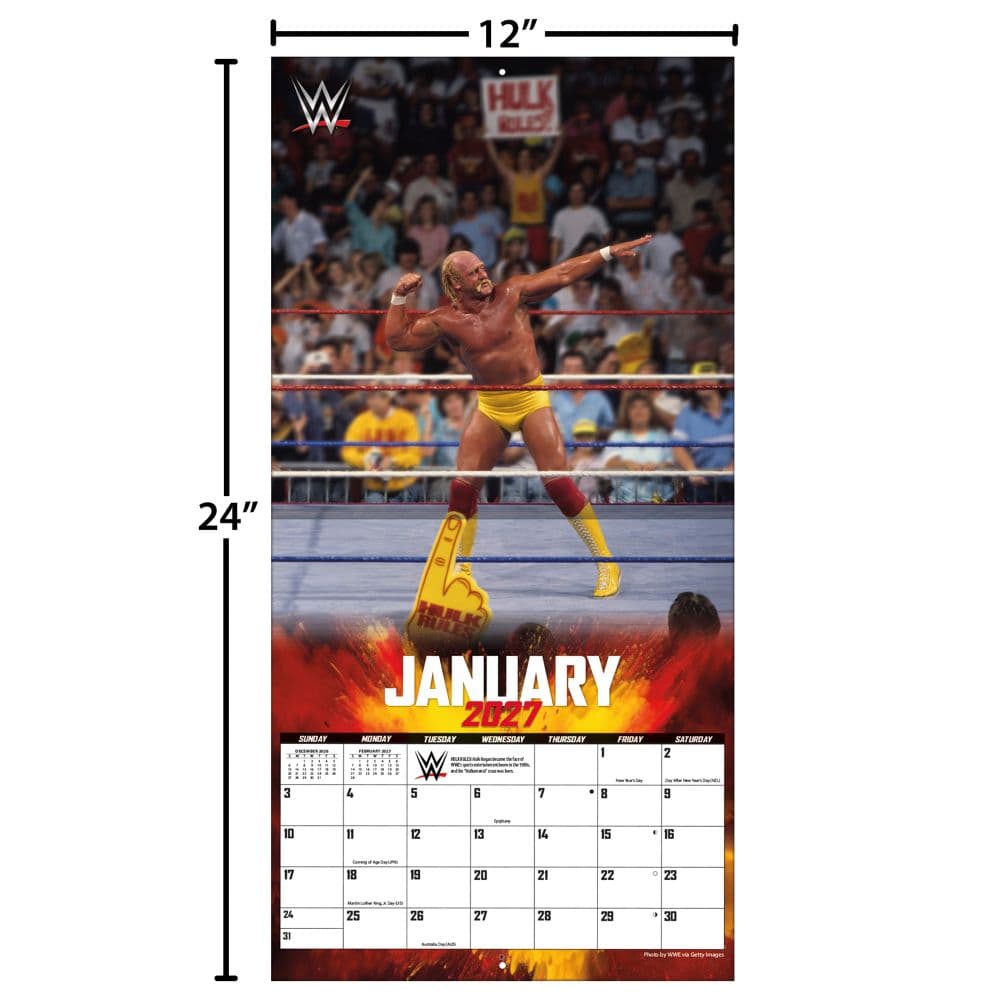 WWE Hulk Hogan 2027 Wall Calendar Fourth Alternate Image