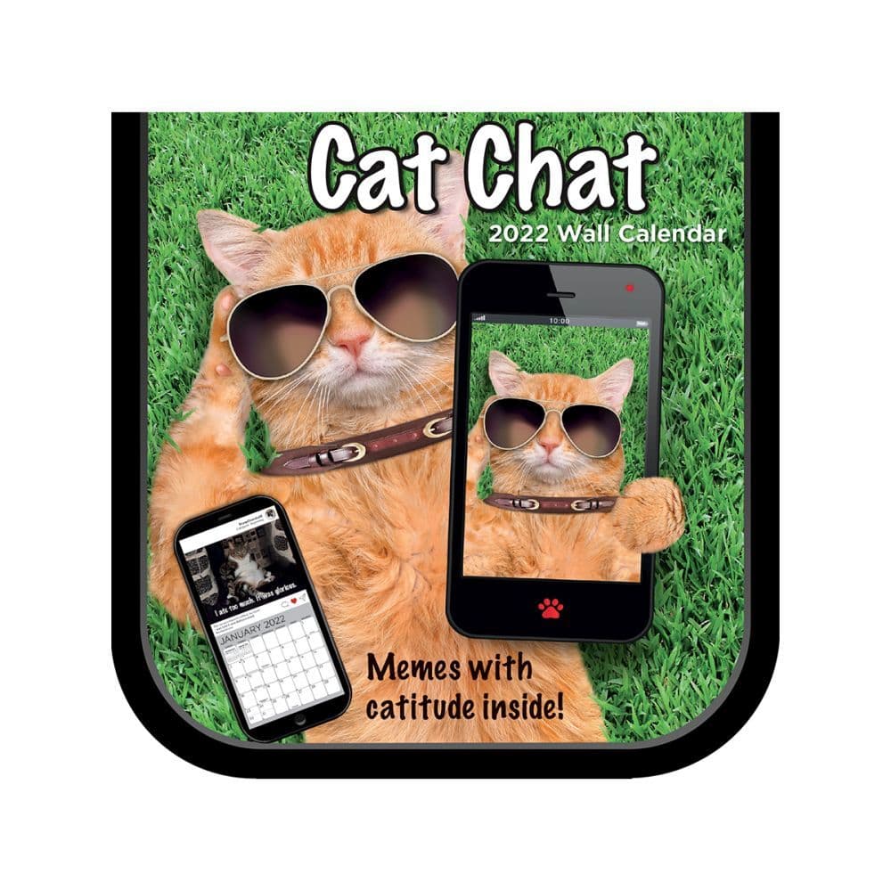 Cat Chat 2022 Diecut Mini Wall Calendar