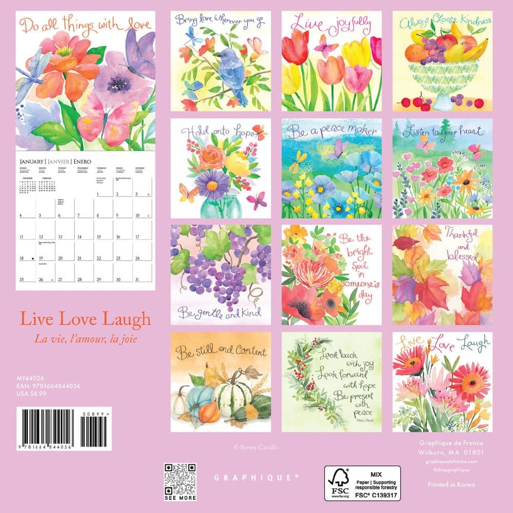 Live Love Laugh 2026 Mini Wall Calendar First Alternate Image