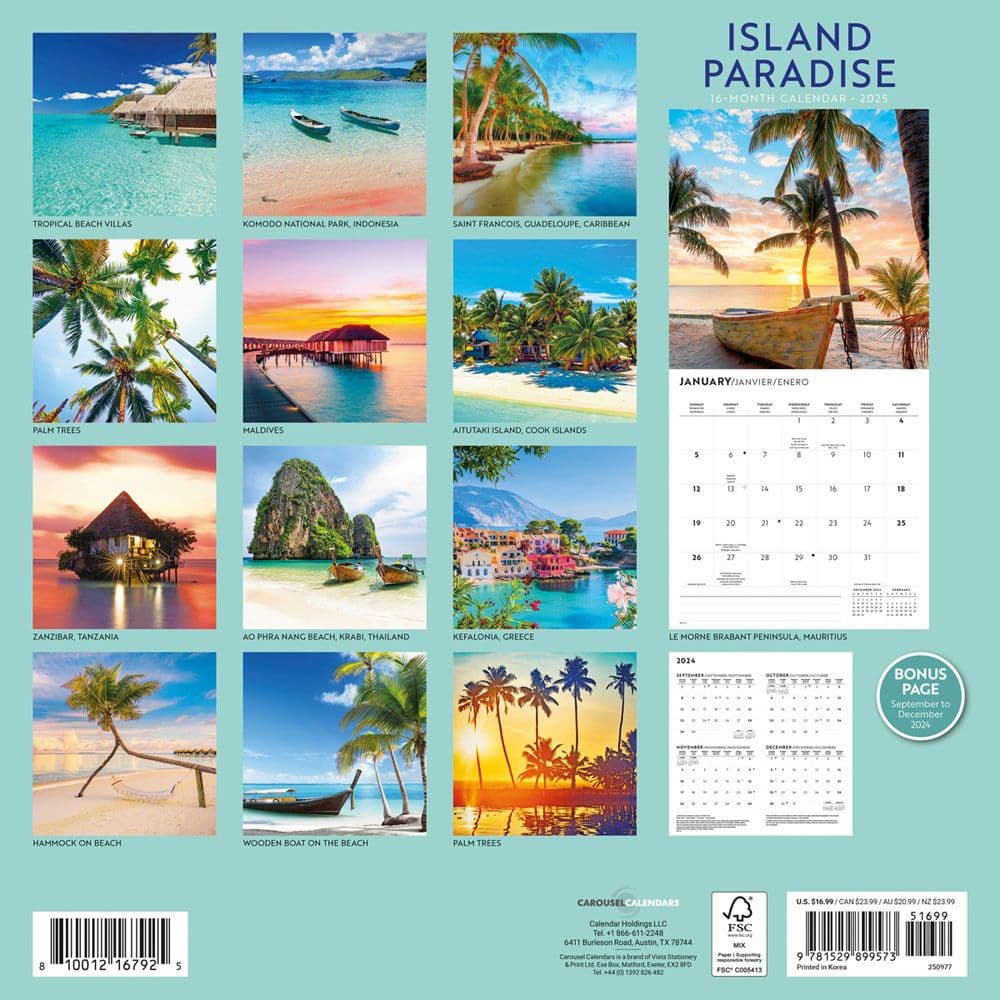 Island Paradise 2025 Wall Calendar First Alternate Image width=&quot;1000&quot; height=&quot;1000&quot;