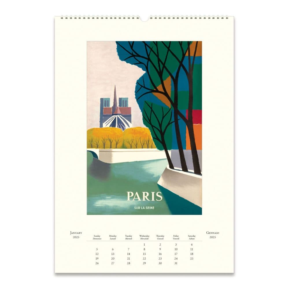 Paris Art Poster 2025 Wall Calendar First Alternate Image width="1000" height="1000"