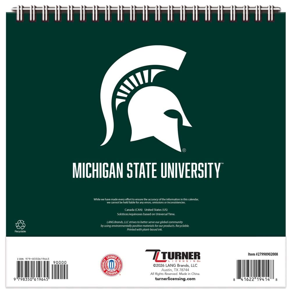 Michigan State Spartans 2027 Easel Desk Calendar Third Alternate Image