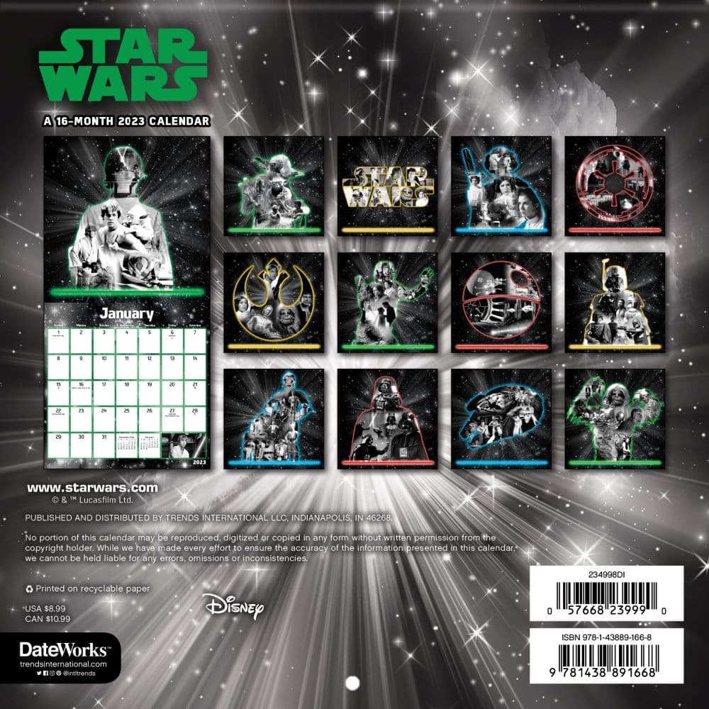 Star Wars 2023 Mini Wall Calendar - Calendars.com