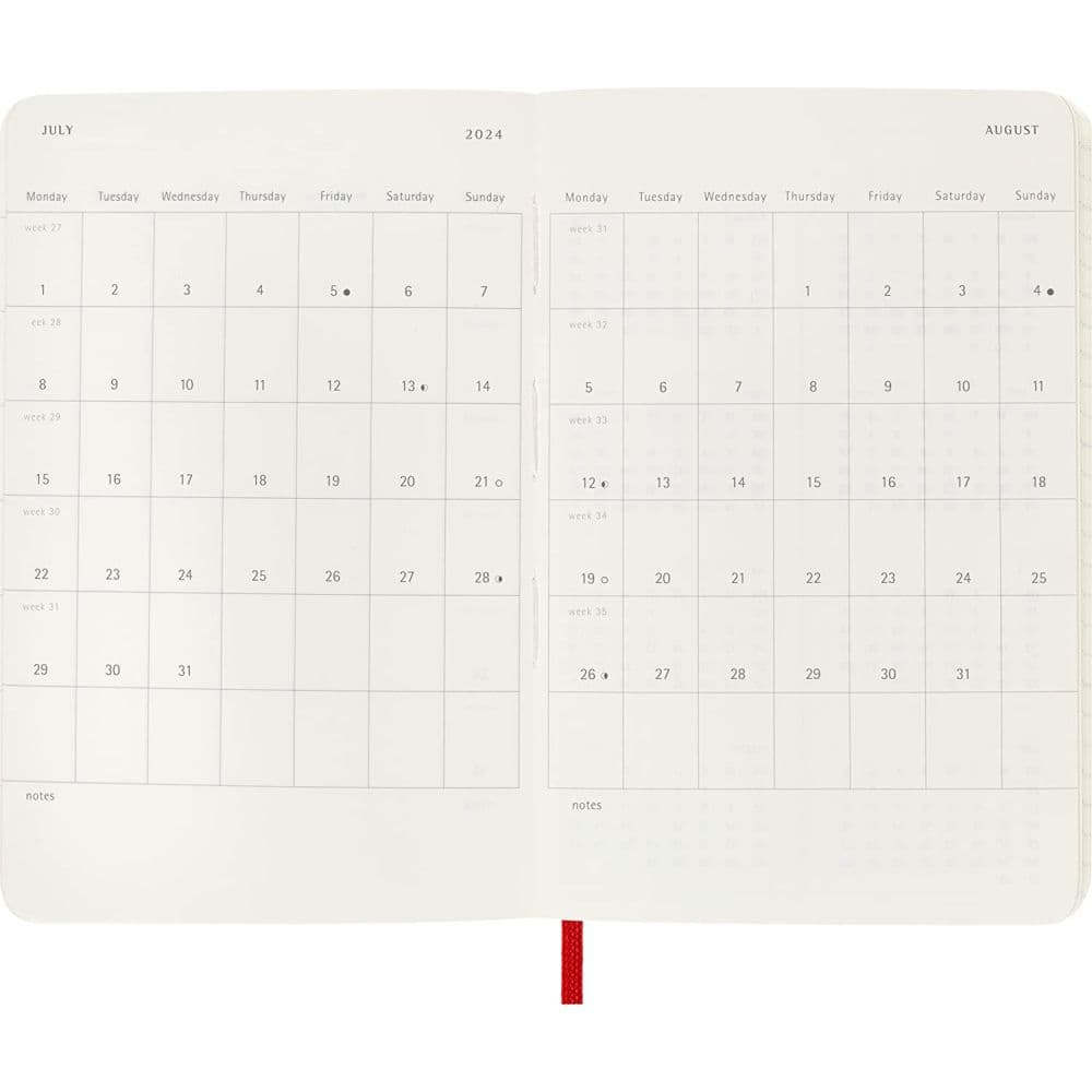 Moleskine Pocket Red Weekly 2024 Planner