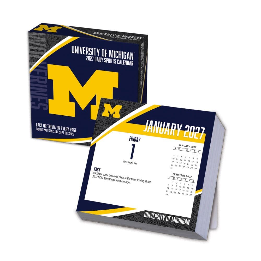 image Michigan Wolverines 2027 Desk Calendar Main Product Image