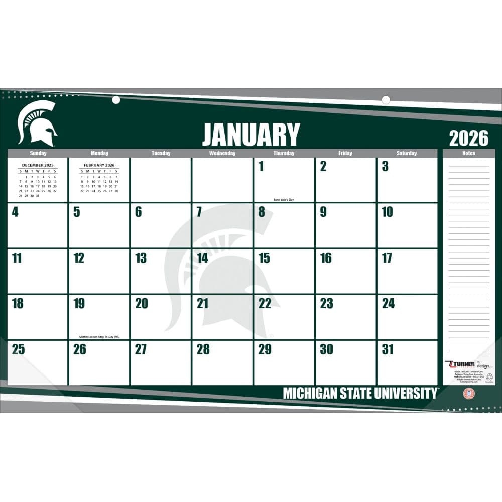 image Michigan State Spartans 2026 Desk Pad 17" X 11"