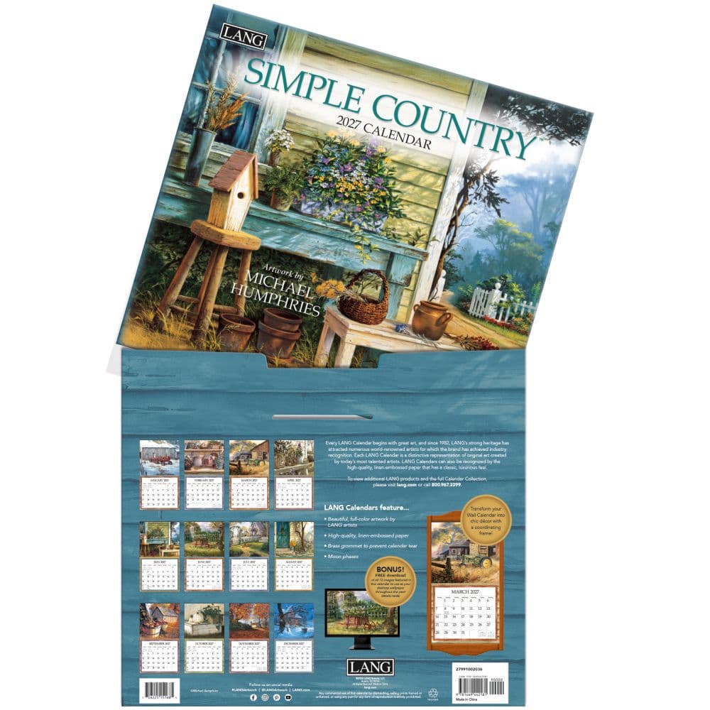 Simple Country 2027 Wall Calendar by Michael Humphries Fourth Alternate Image