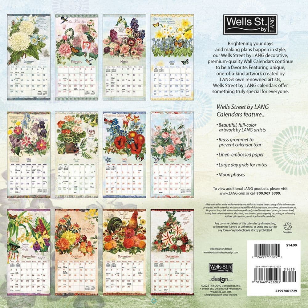 Botanical Gardens 2023 Wall Calendar - Calendars.com