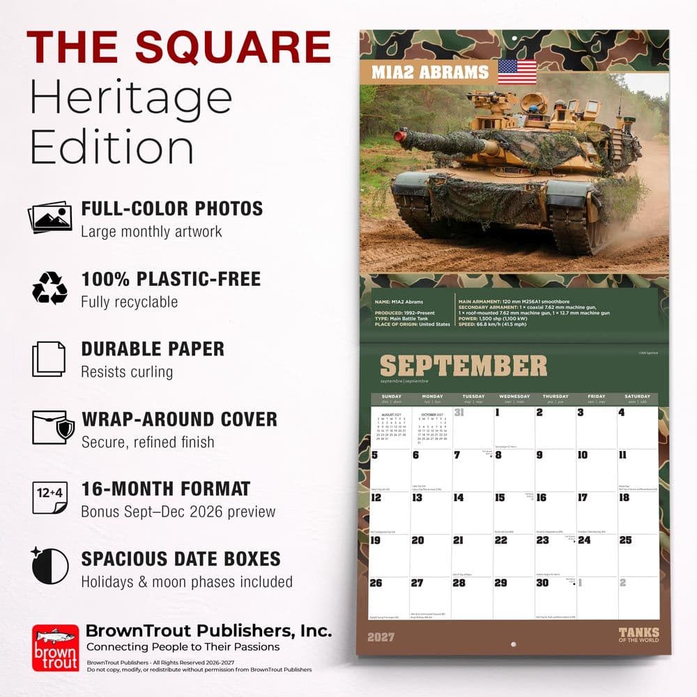 Tanks Of The World 2027 Wall Calendar Fifth Alternate Image