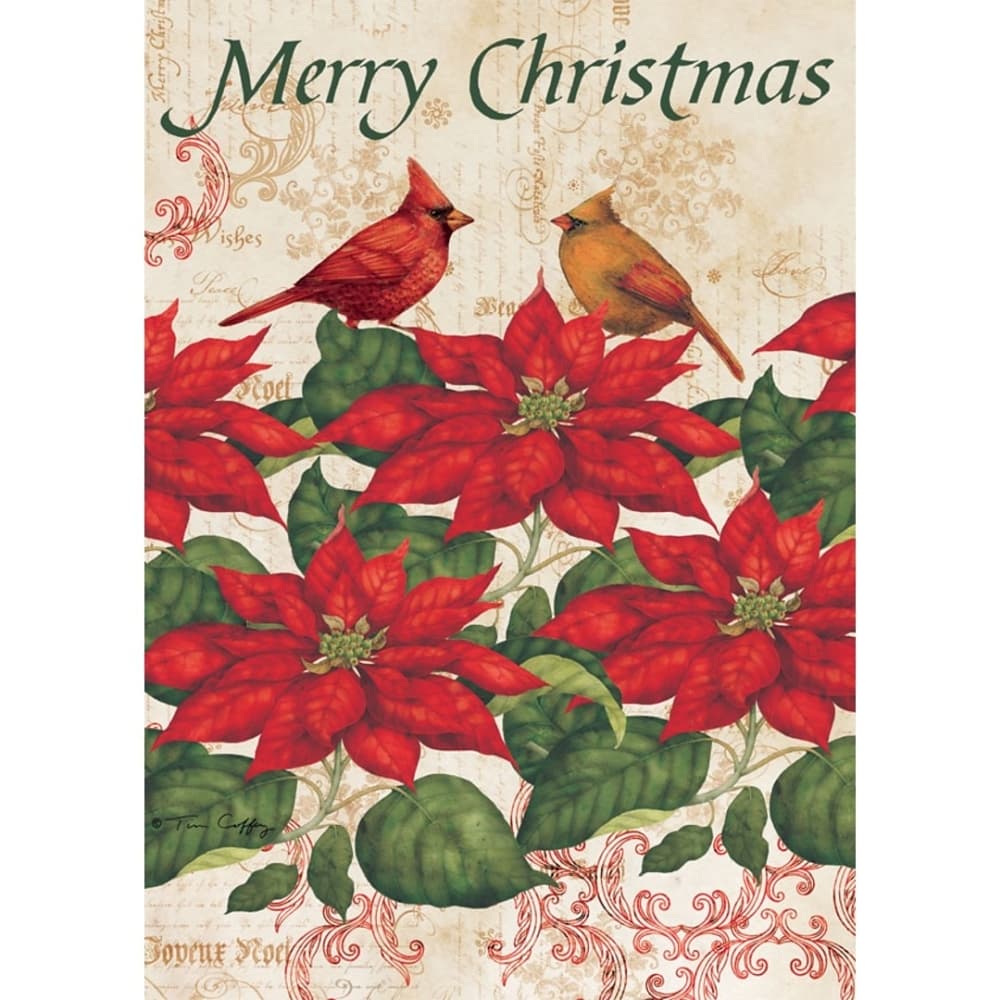 Poinsettia Outdoor Flag-Mini - 12 x 18 by Tim Coffey Main Image