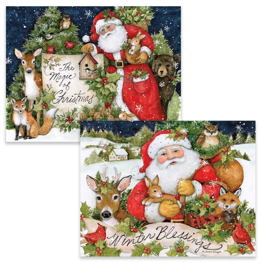 Magic of Christmas Assorted Boxed Christmas Cards (18 pack) w/ Decorative Box by Susan Winget