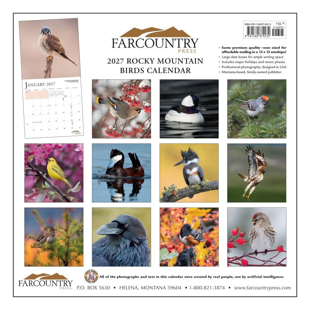 Rocky Mountain Birds 2027 Wall Calendar First Alternate Image