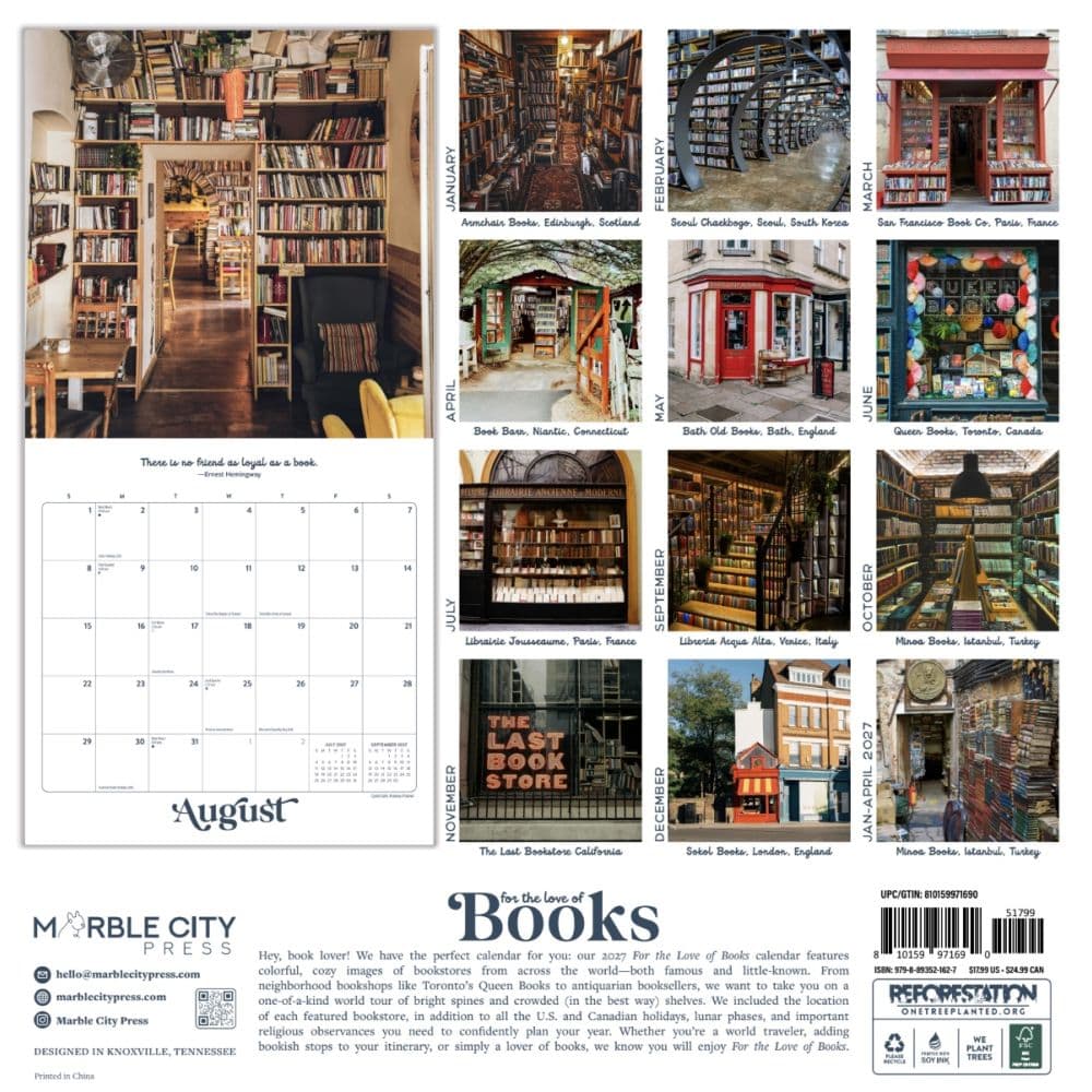 For the Love of Books 2027 Wall Calendar First 
Alternate Image