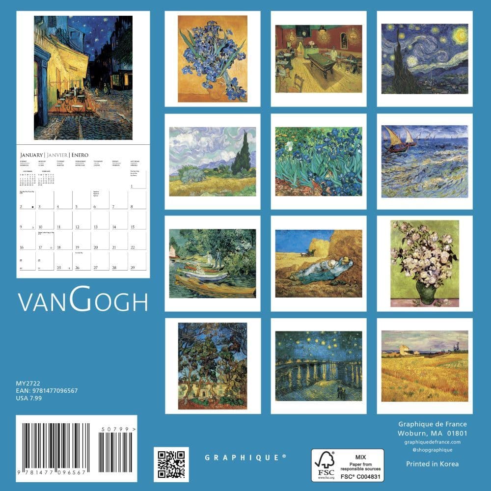Van Gogh 22 Mini Wall Calendar Calendars Com