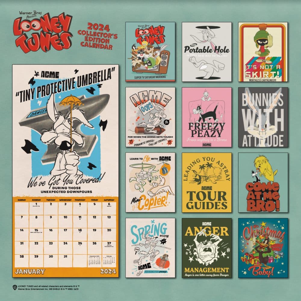 Looney Tunes Collectors Edition 2024 Wall Calendar Alternate Image 1