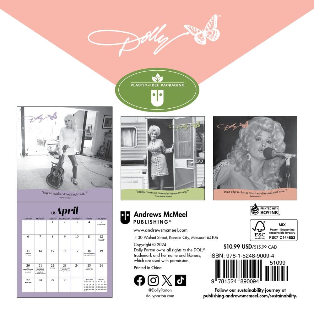 Dolly Parton 2025 Mini Wall Calendar First Alternate Image