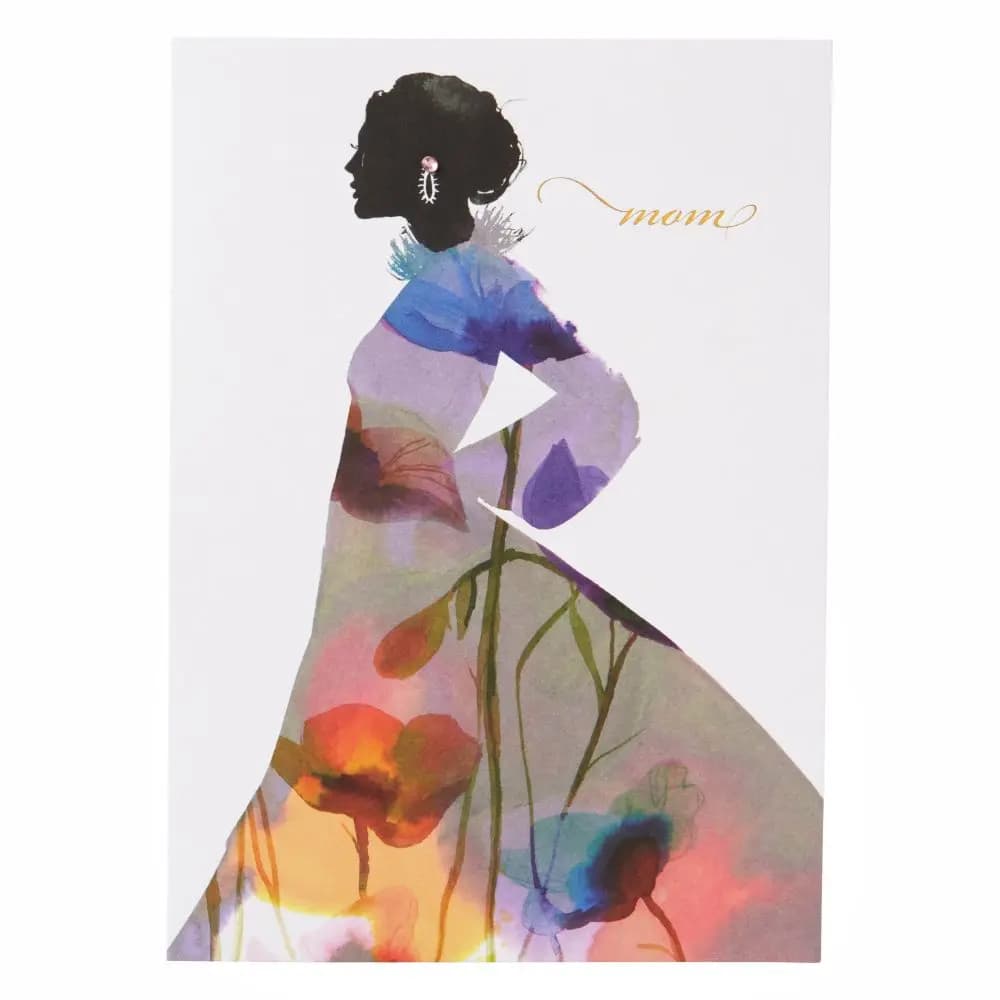 Femme Silhouette Poppy Dress Mother&#39;s Day Card front