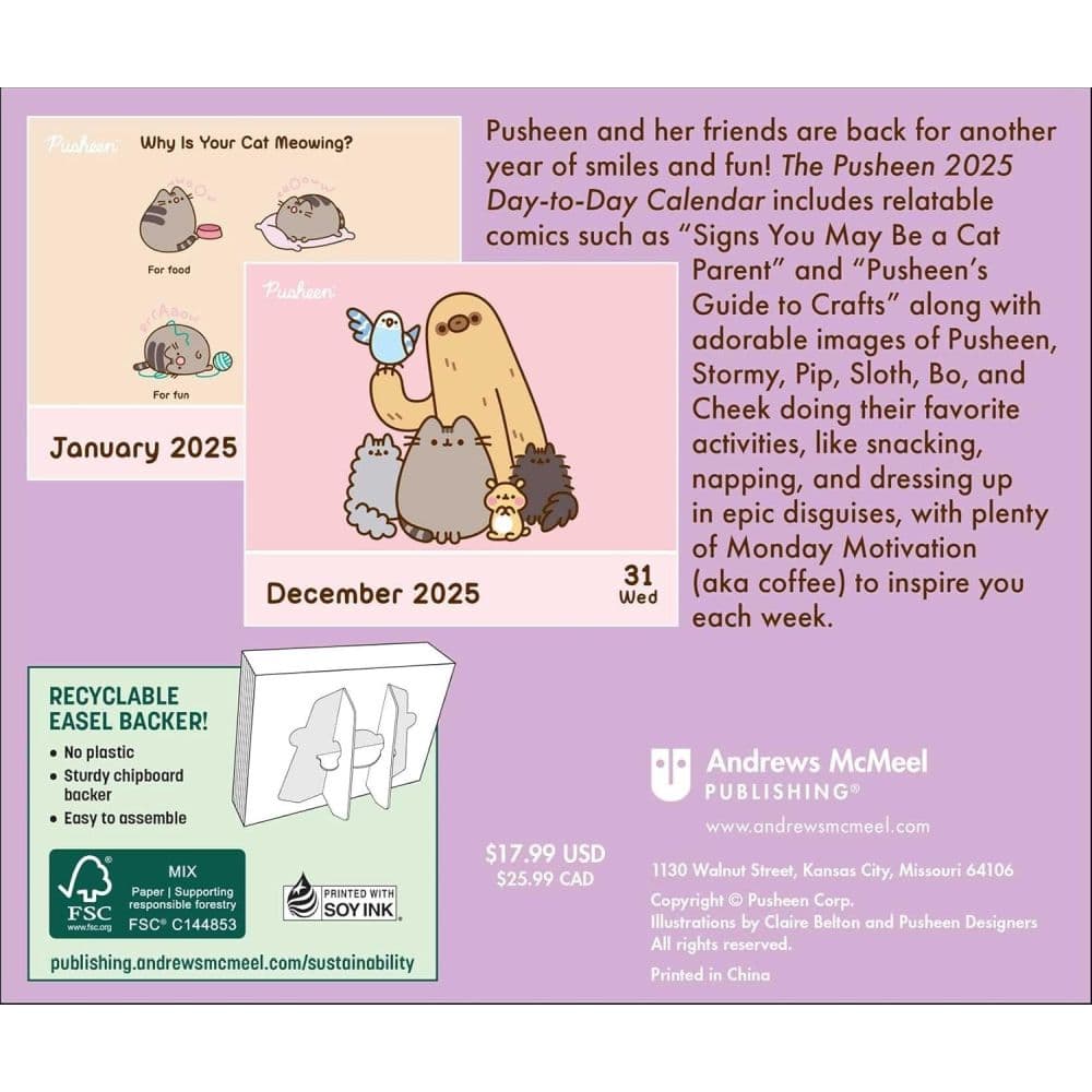 Pusheen 2025 Desk Calendar First Alternate Image