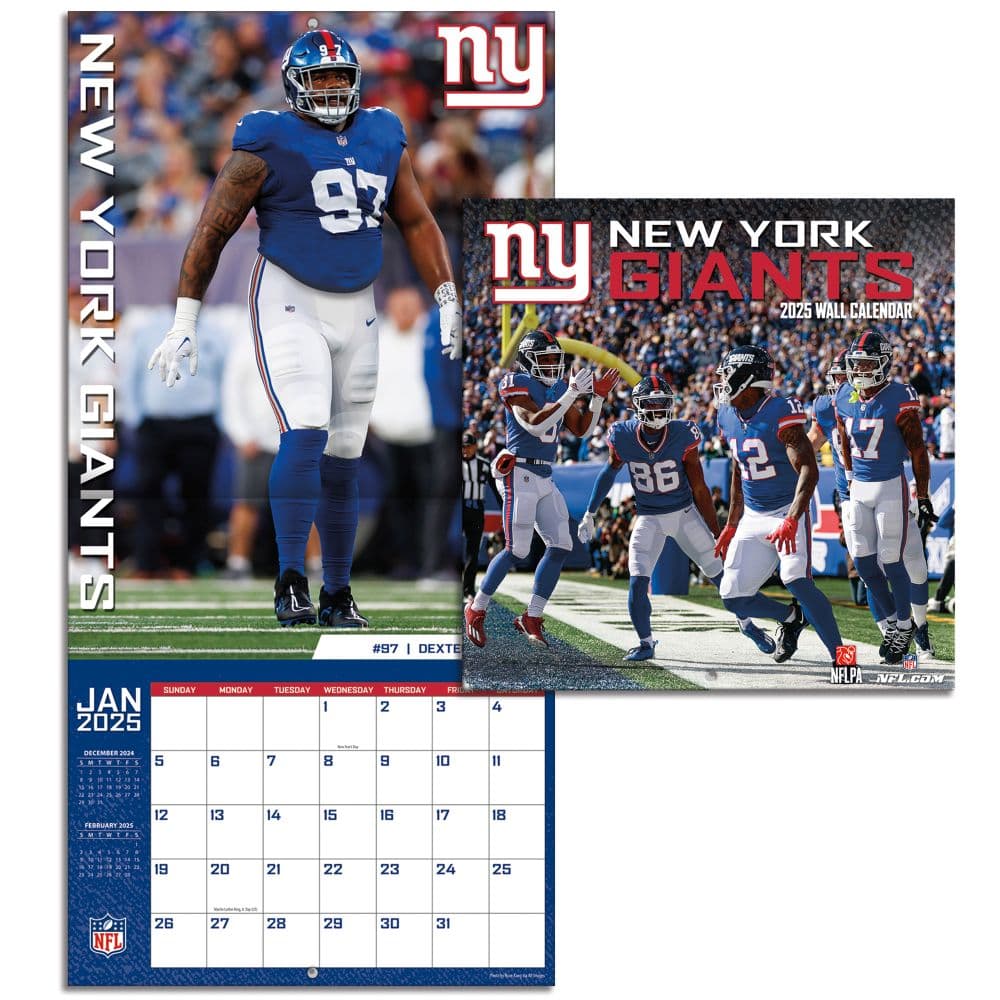 New York Giants 2025 Mini Wall Calendar Third Alternate Image