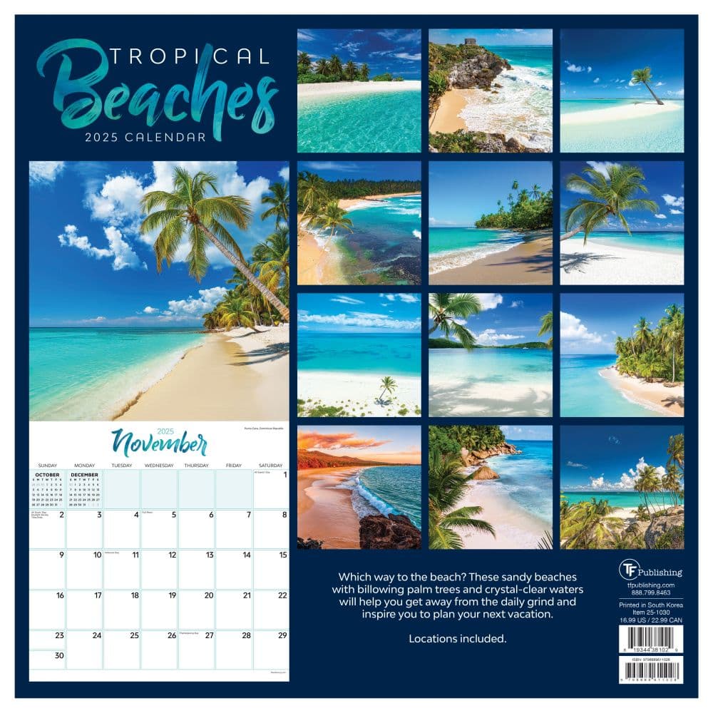 Tropical Beaches 2025 Wall Calendar First Alternate Image