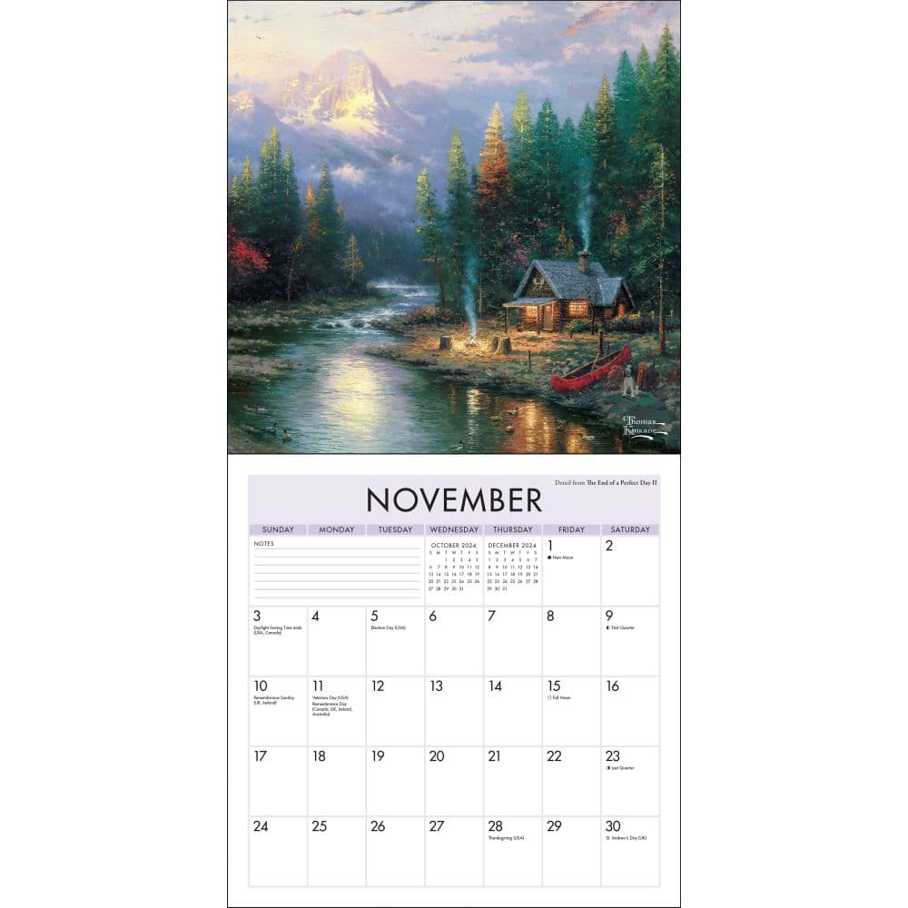 Kinkade Painter of Light 2024 Mini Wall Calendar November