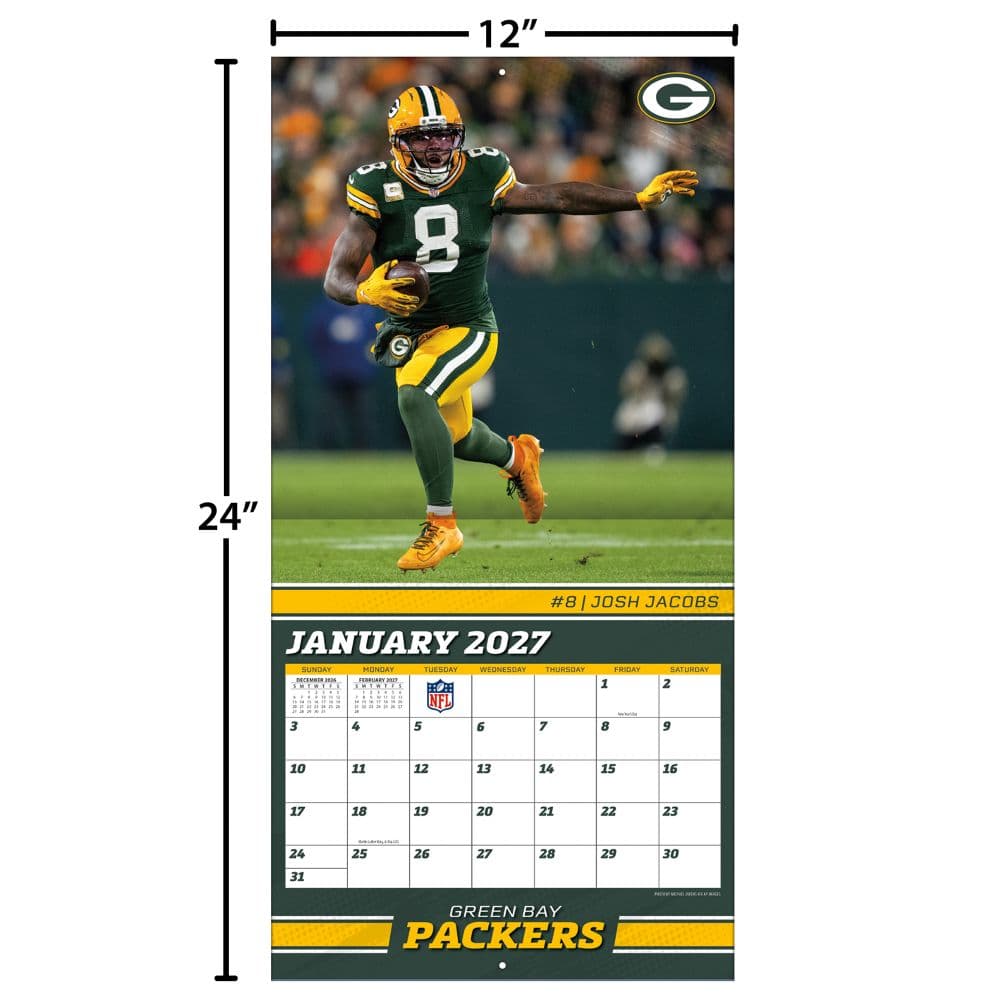 NFL Green Bay Packers 2027 Wall Calendar Fourth Alternate Image