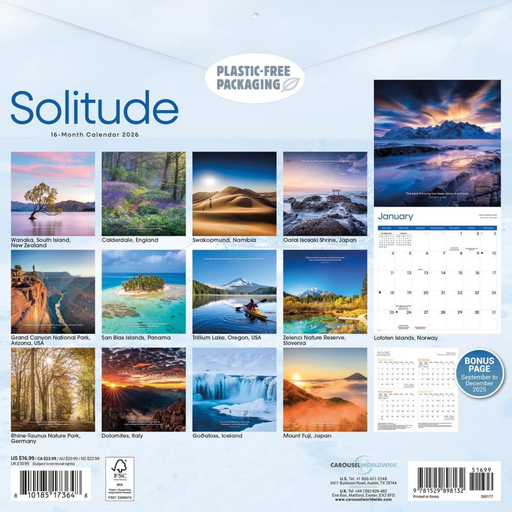 Solitude Special Value 2026 Wall Calendar First Alternate Image