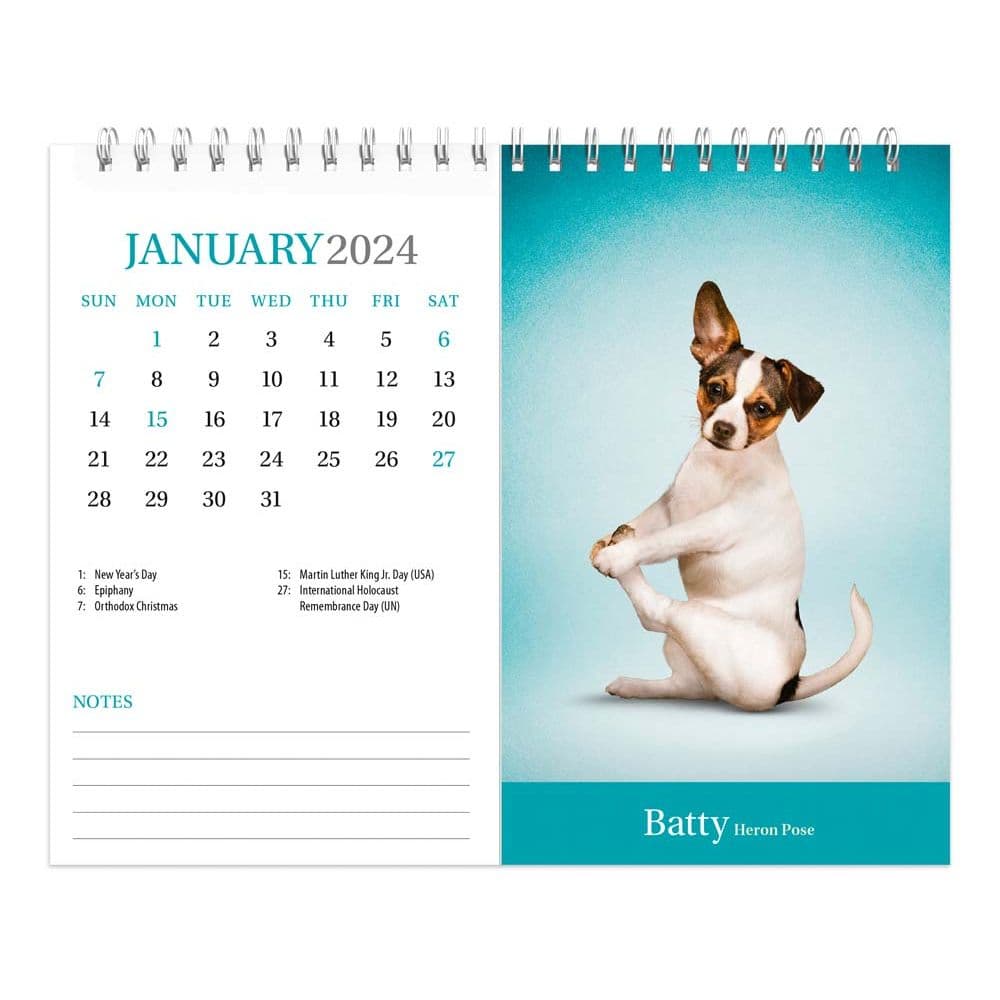 Yoga Puppies 2024 Easel Desk Calendar Second Alternate  Image width=&quot;1000&quot; height=&quot;1000&quot;