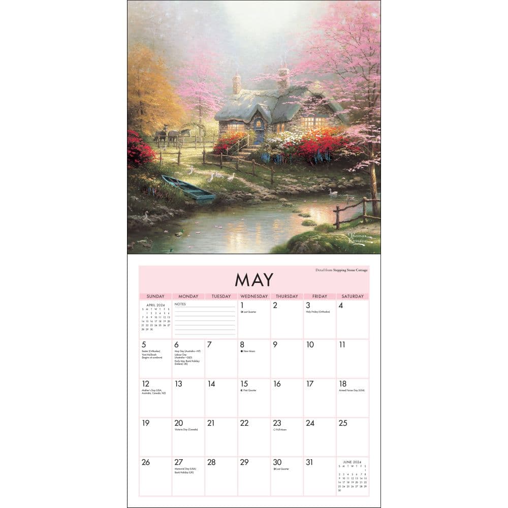 Kinkade Painter of Light 2024 Mini Wall Calendar July