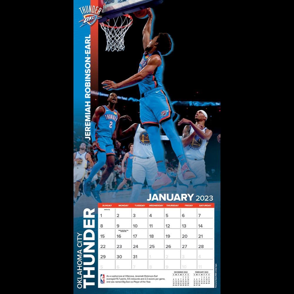 NBA Oklahoma City Thunder 2023 Wall Calendar - Calendars.com