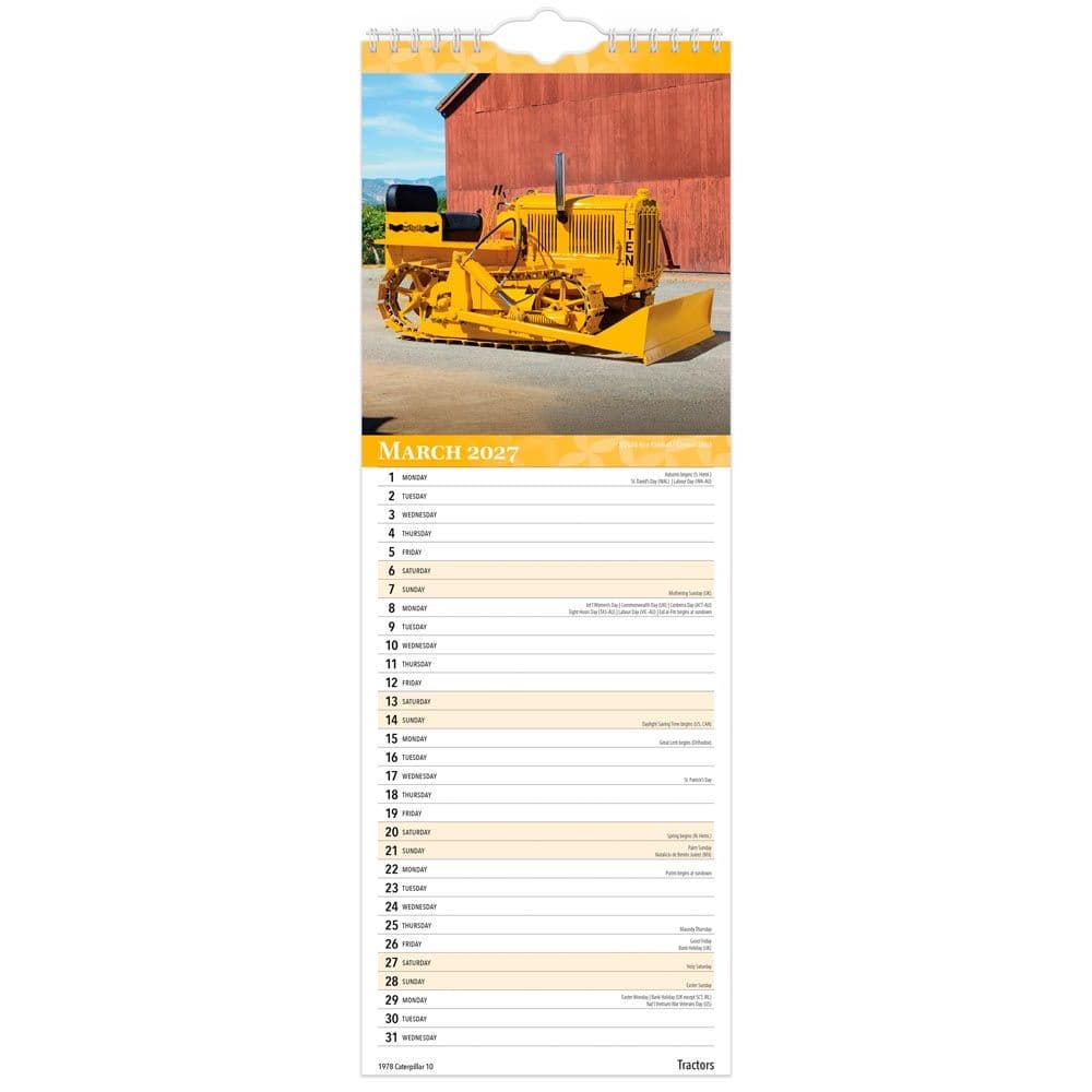 Tractors Slim 2027 Wall Calendar Second Alternate Image
