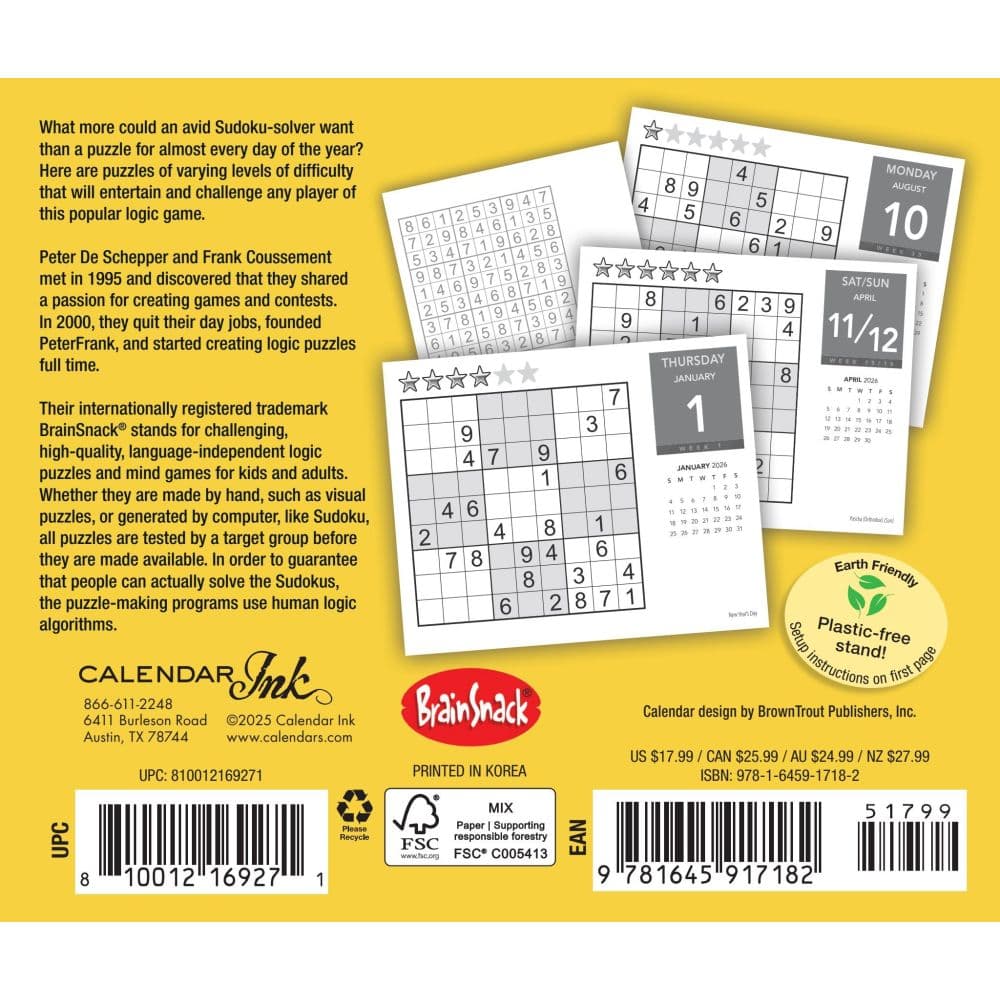 Sudoku 2026 Desk Calendar First Alternate Image