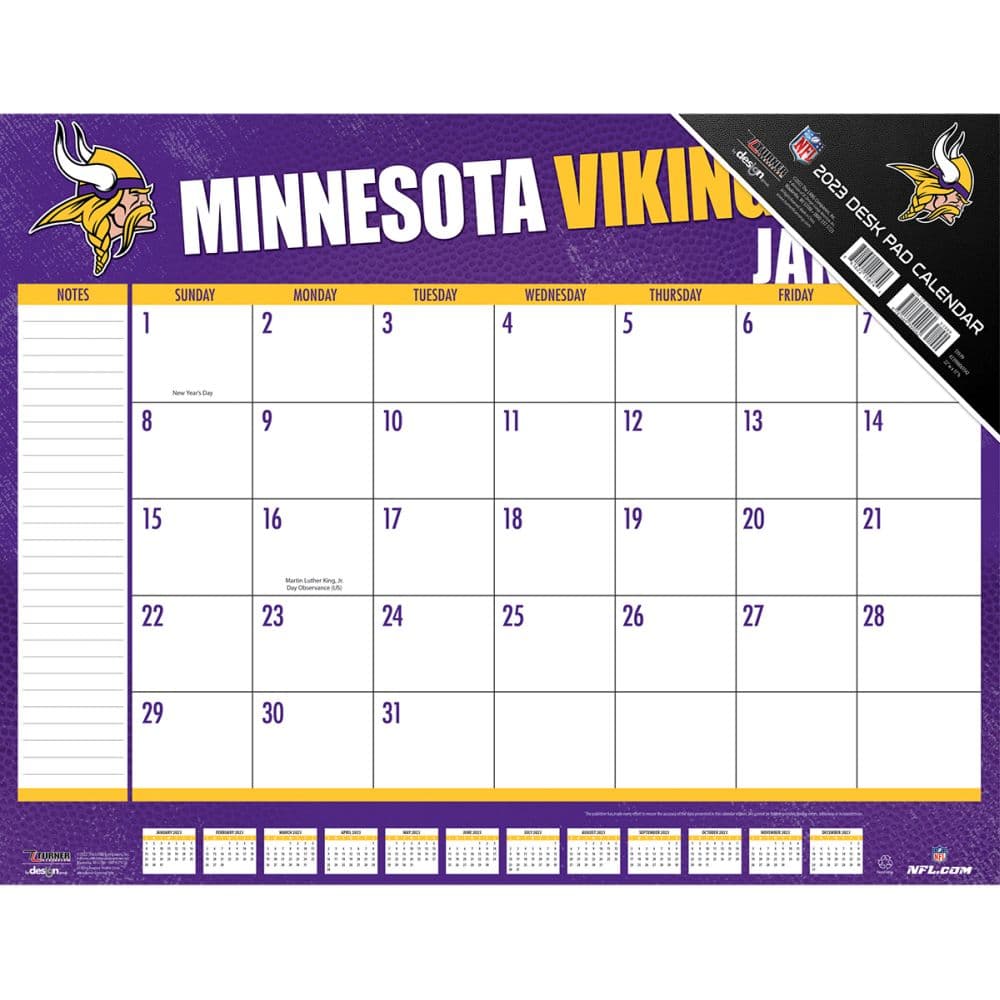 Turner Sports NFL Minnesota Vikings 2023 Desk Pad