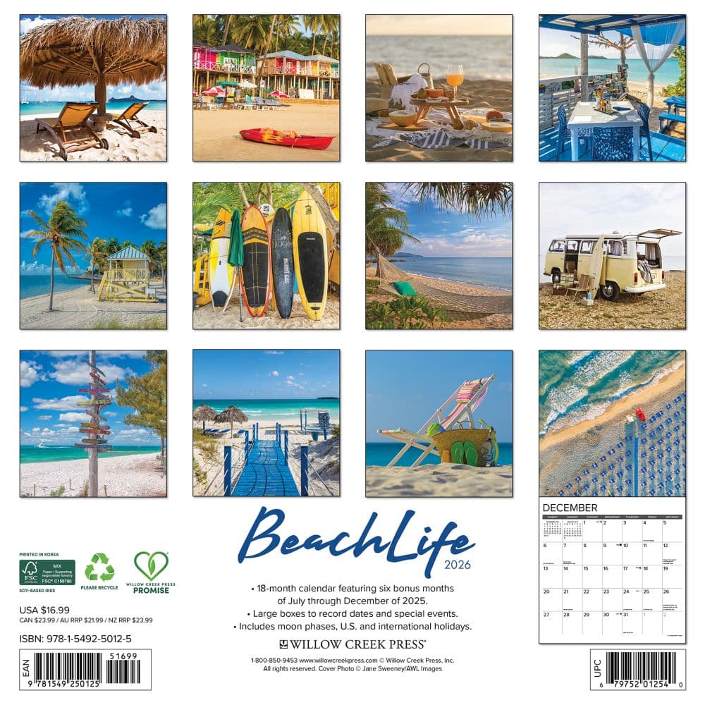 Beach Life 2026 Wall Calendar First Alternate Image