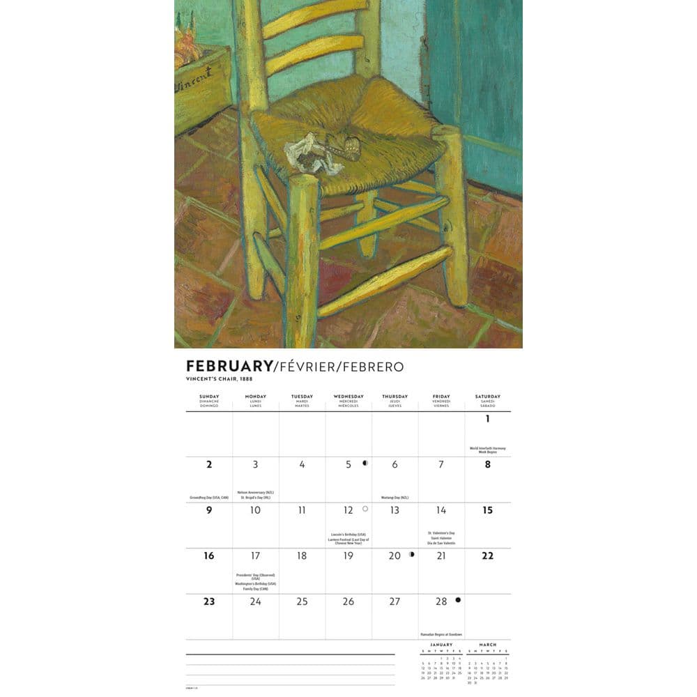 Van Gogh 2025 Mini Wall Calendar