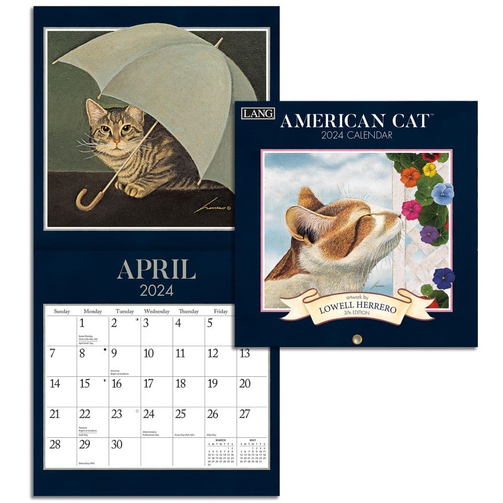 American Cat 2024 Mini Wall Calendar Alternate Image 3