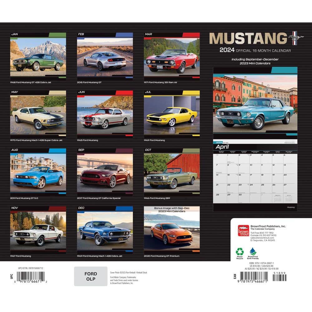 Mustang Deluxe 2024 Wall Calendar Alternate Image 1