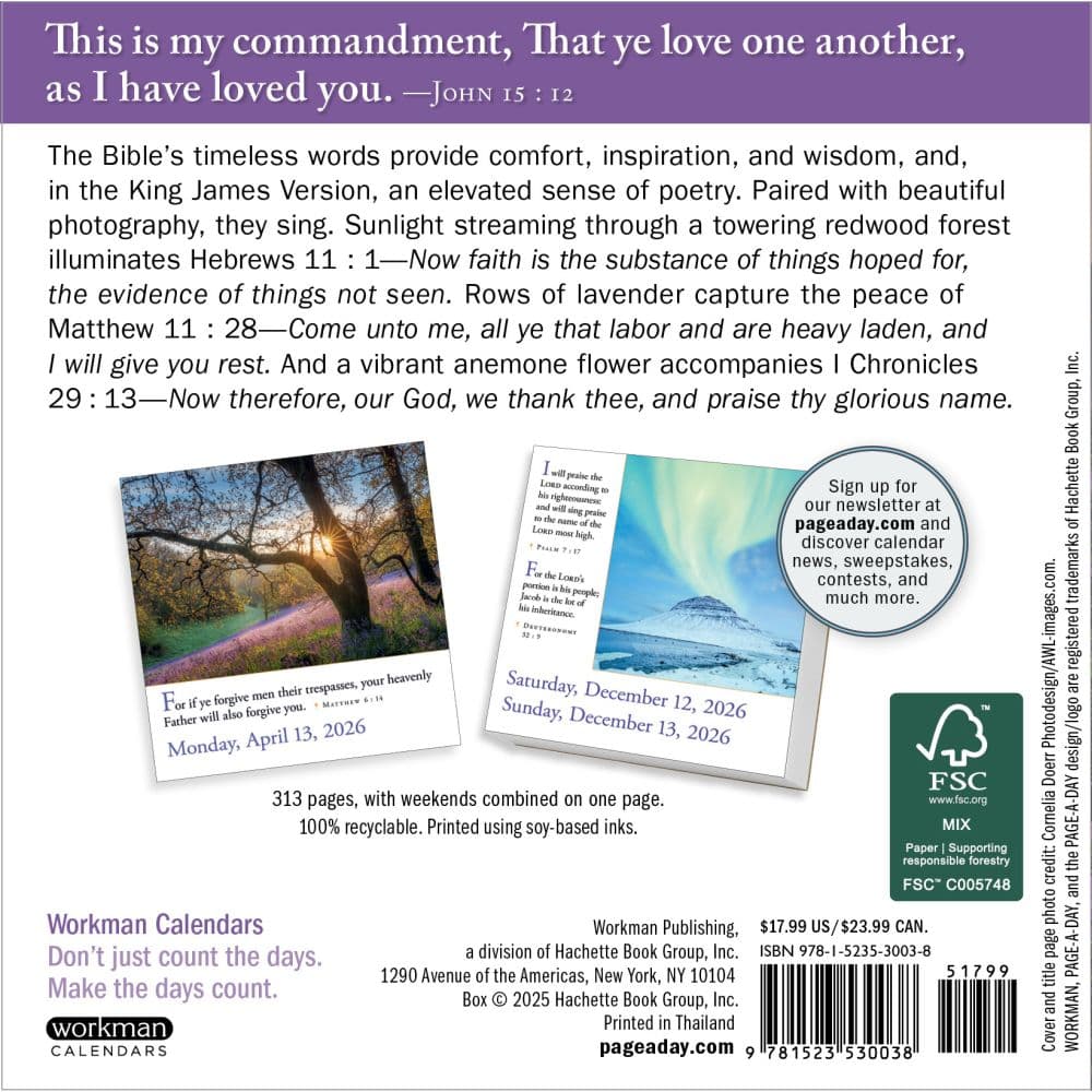 Bible Verses 2026 Desk Calendar First Alternate Image