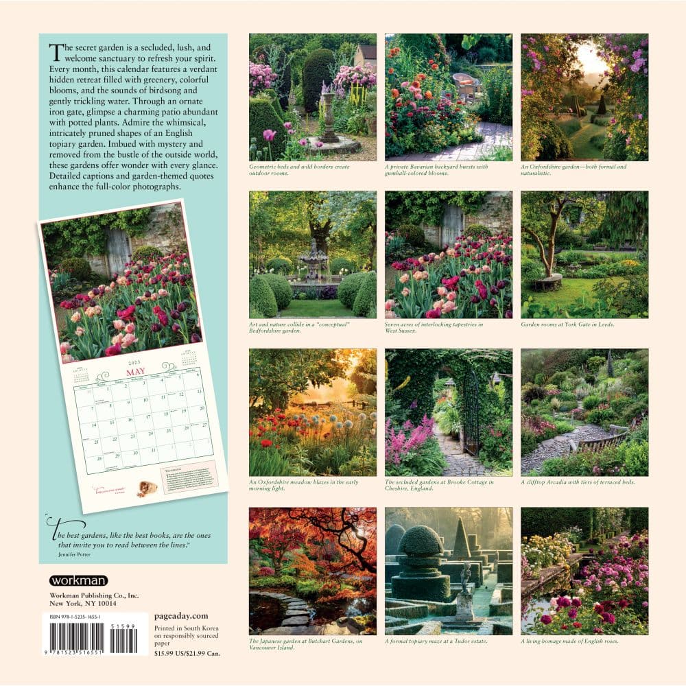 Secret Garden 2023 Wall Calendar - Calendars.com