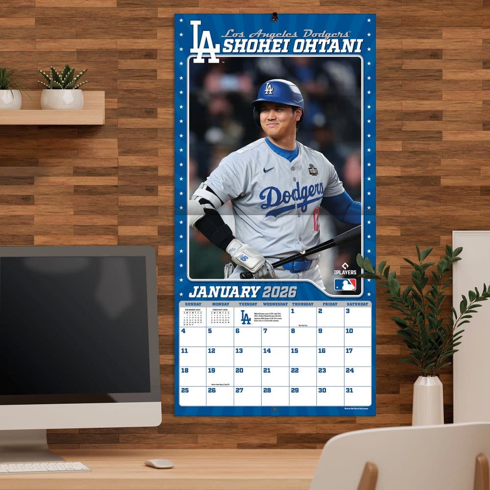 MLB Shohei Ohtani 2026 Wall Calendar Fourth Alternate Image