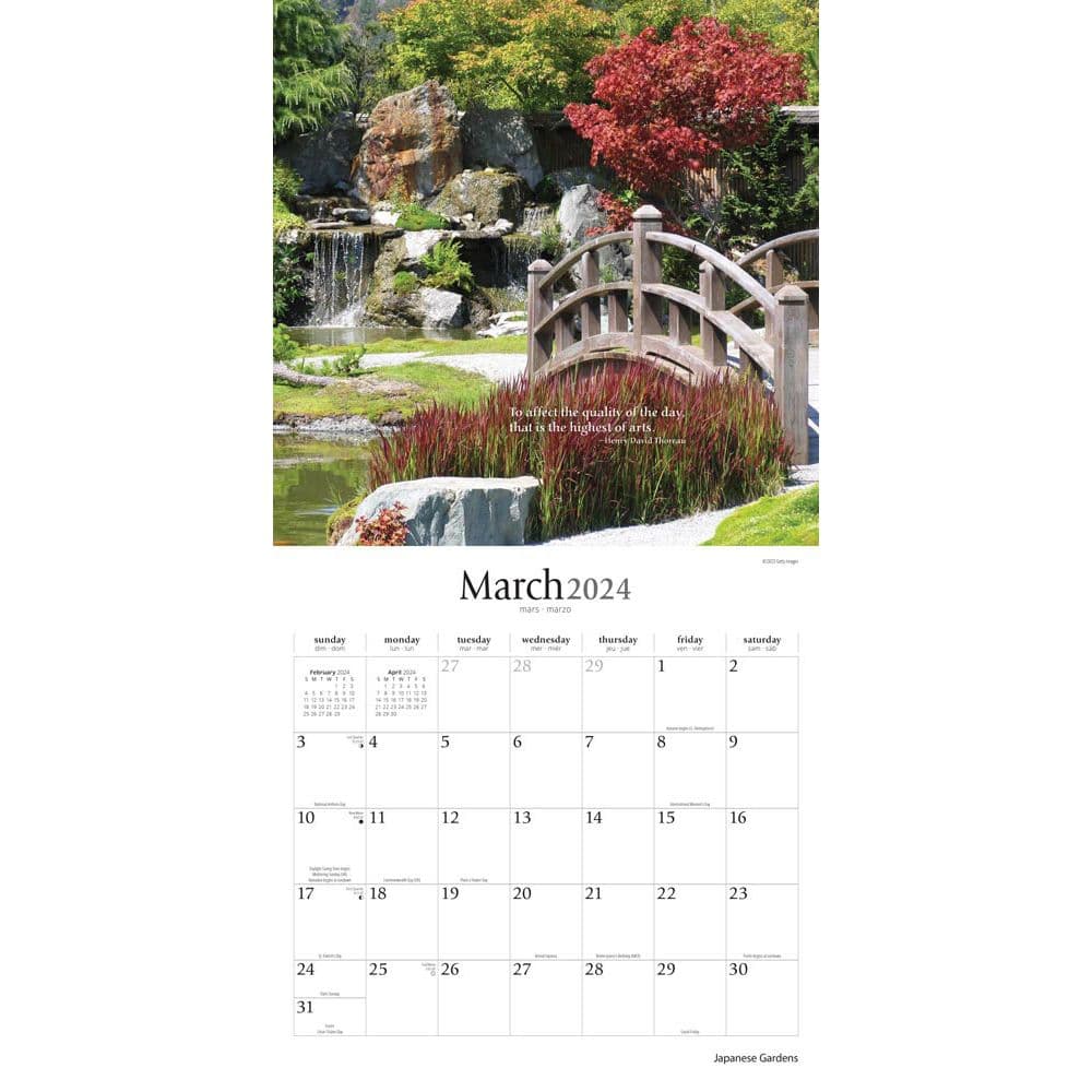 Japanese Gardens 2024 Wall Calendar