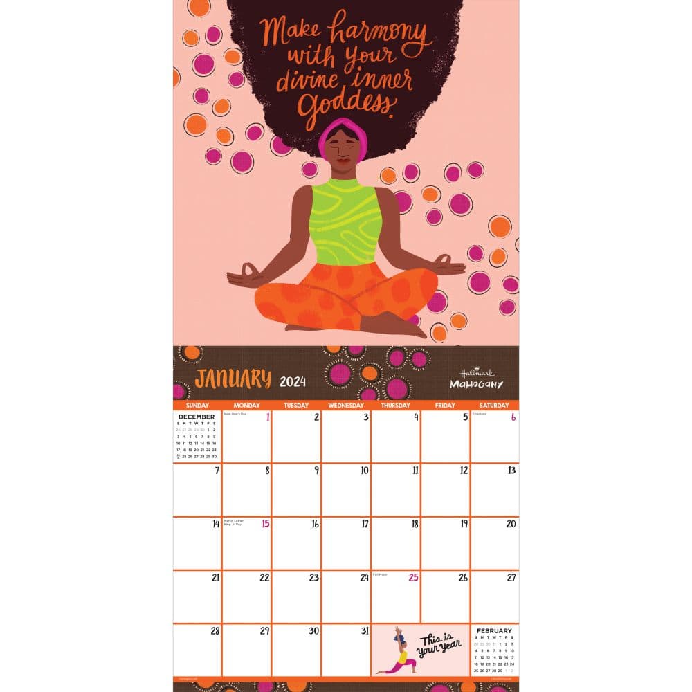 Mahogany Uplifted Empowered 2024 Wall Calendar Second Alternate Image width=&quot;1000&quot; height=&quot;1000&quot;