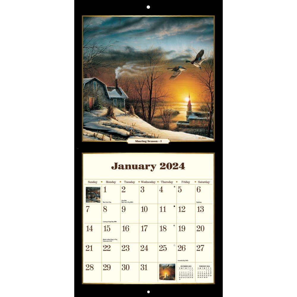 Terry Redlin 2024 Wall Calendar January View