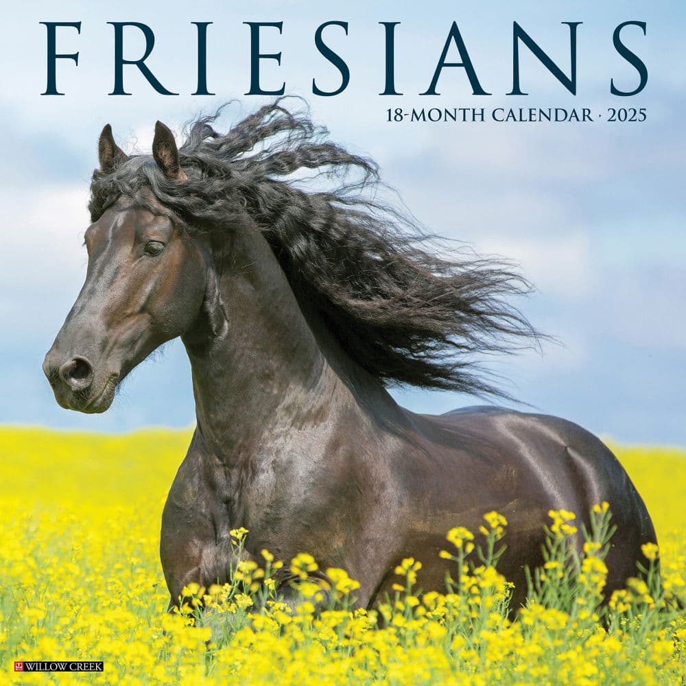 Friesians Horses 2025 Wall Calendar