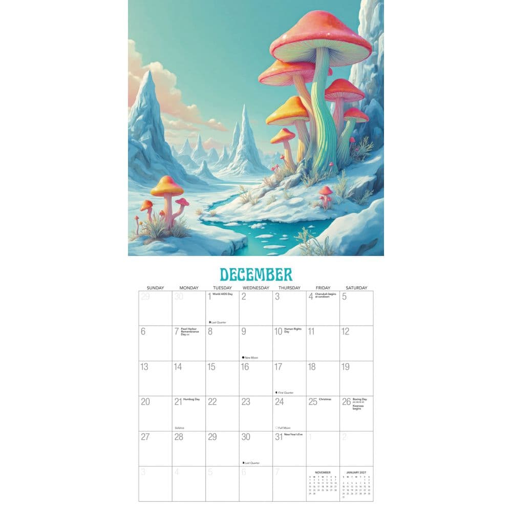 Trippy Shrooms 2026 Wall Calendar Fourth  Alternate Image