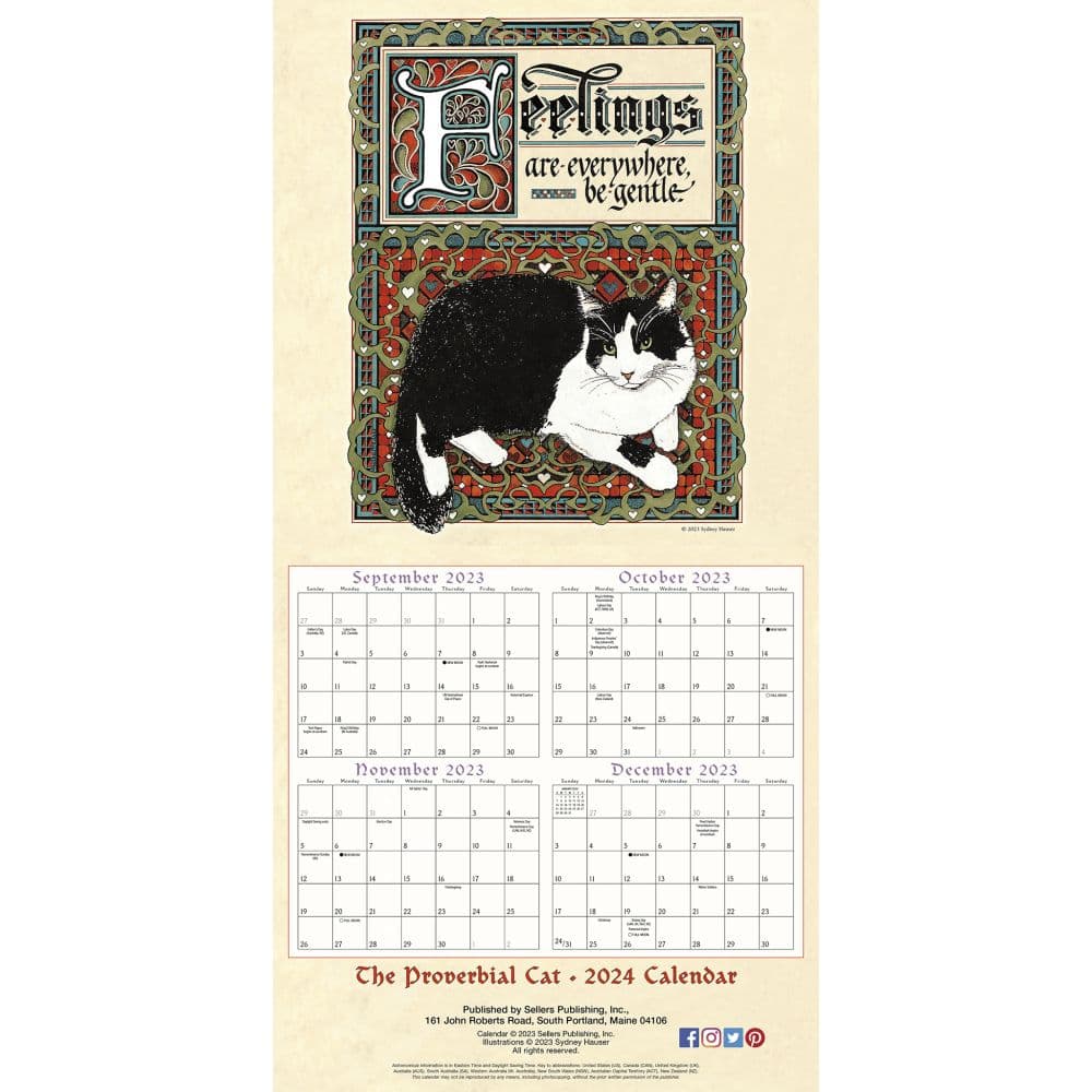 Proverbial Cat 2024 Wall Calendar Alternate Image 4