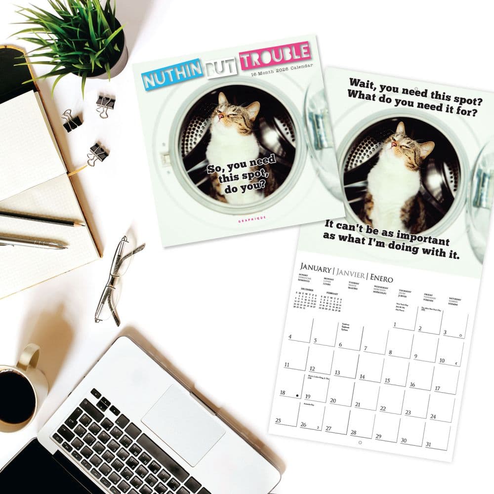 Nuthin But Trouble 2026 Mini Wall Calendar Fourth Alternate Image